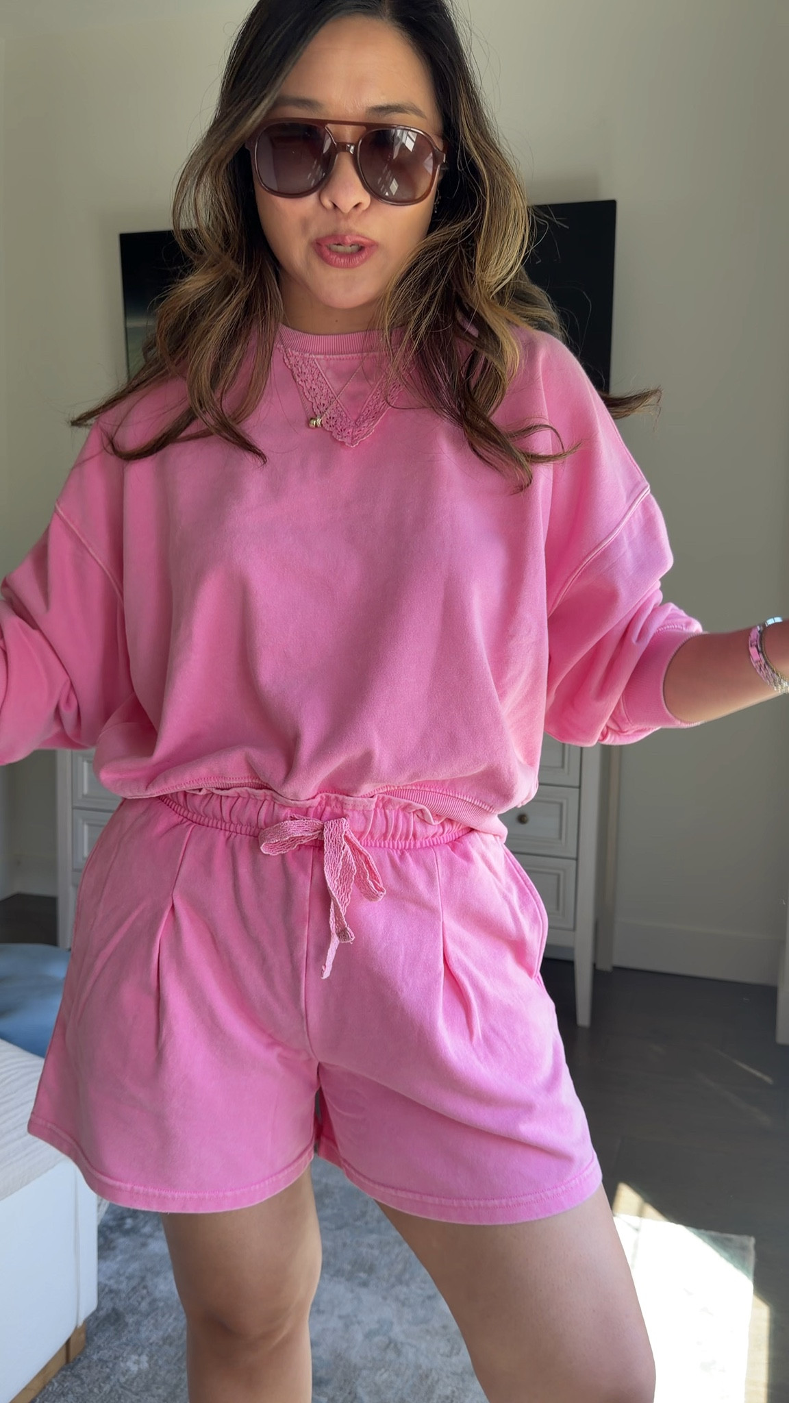 Walmart matching set // summer outfit // mom uniform

Pink Sweatshirt: M 
Pink Shorts: S

#LTKootd #LTKmomlife #LTKPetite