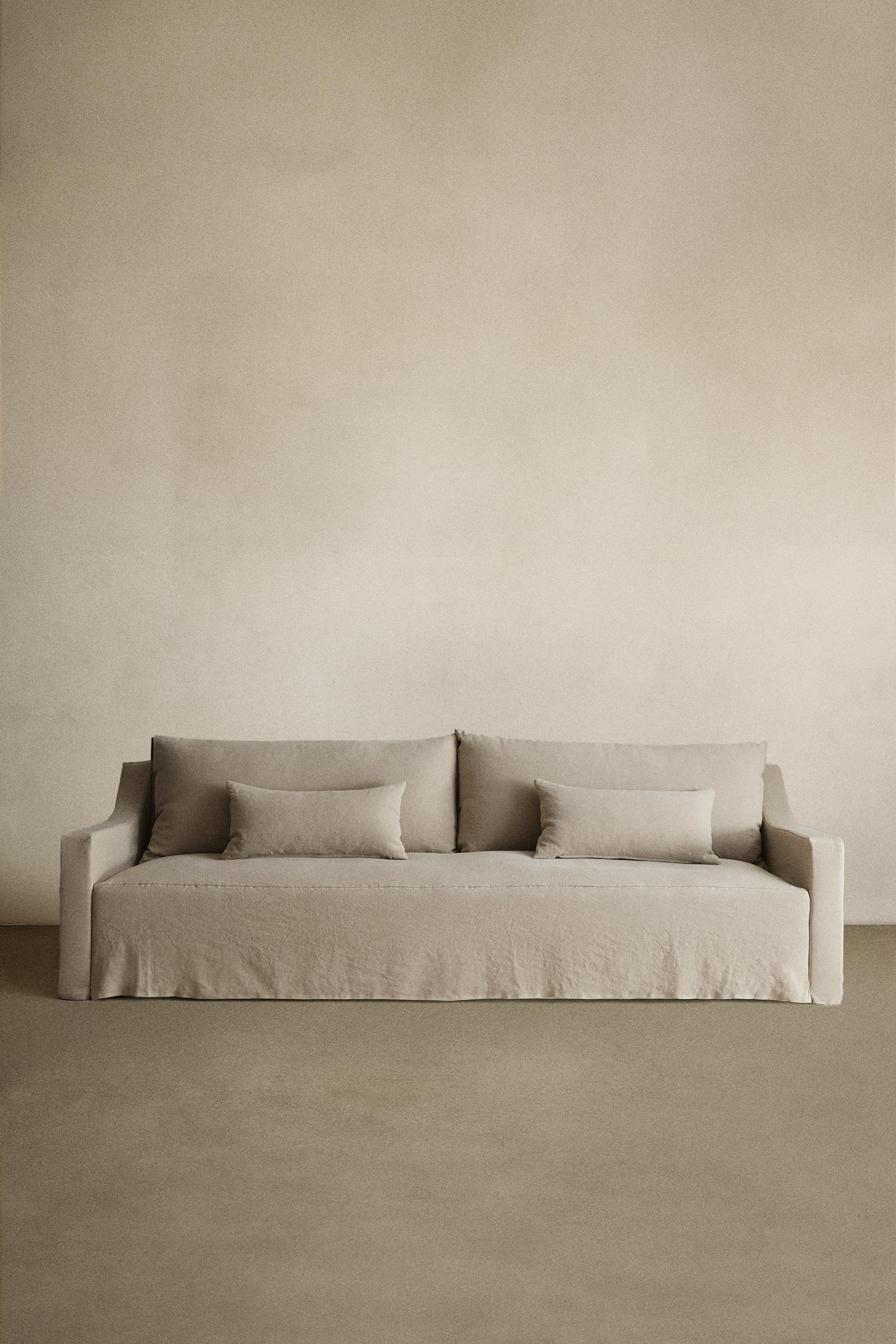 WASHED LINEN SLIPCOVER COUCH | Zara US