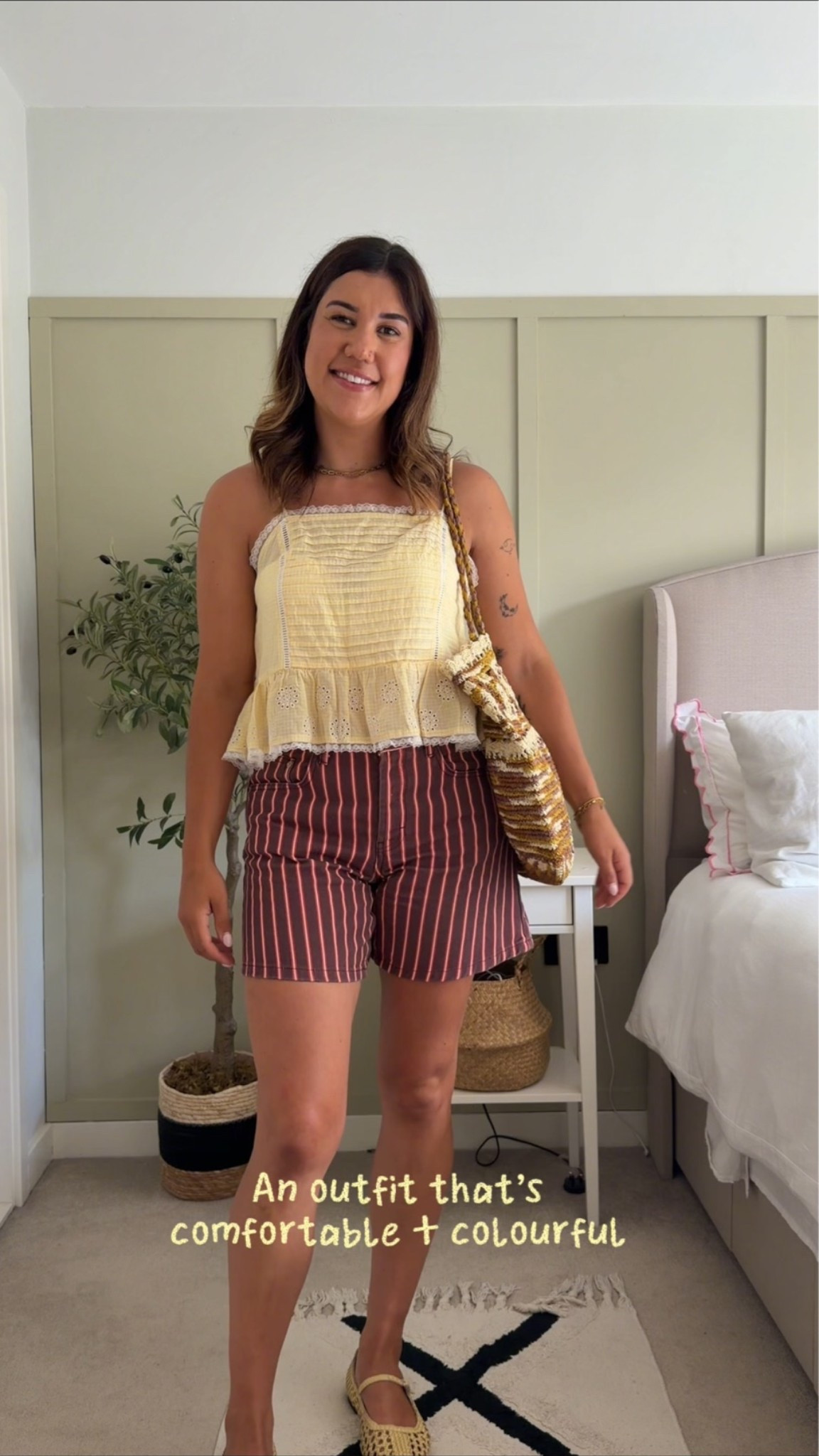 A colourful outfit wearing striped denim shorts

#LTKuk #LTKsummer