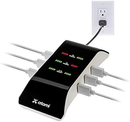 Atomi Visual Charge 6 Port USB Desktop Charging Hub Station -Black | Amazon (US)