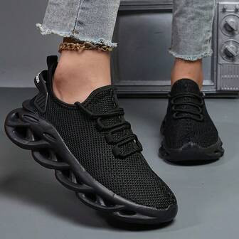 Women Fashionable Sports Casual Shoes, Unisex Breathable Mesh Shoes With Waffle Sole, Leisure Walking Jogging Shoes For Men And Women, Versatile Shoes | SHEIN