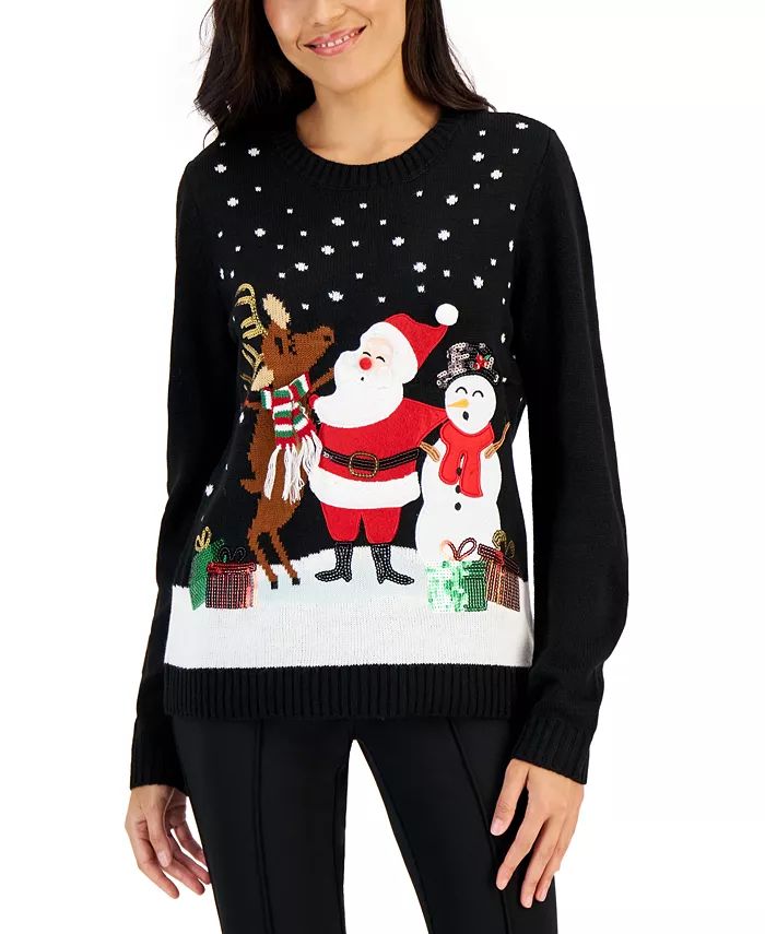 Karen Scott Petite Holiday Sweater, Created for Macy's & Reviews - Sweaters - Petites - Macy's | Macys (US)