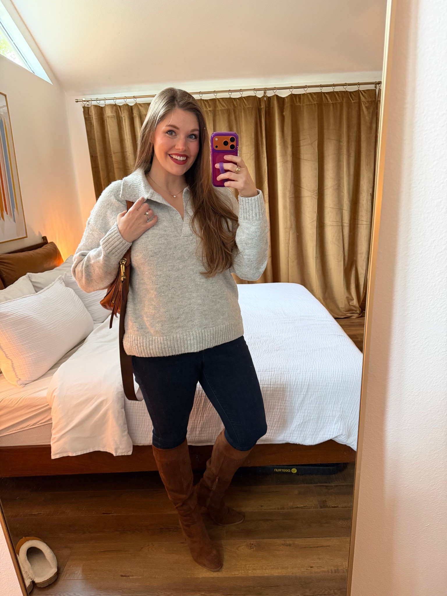 Classic winter outfit 🩶
.........
Collared sweater target sweater Abercrombie sweater brown boots suede boots knee high boots under $50 heeled boots comfy boots winter boots skinny jeans outfit dark skinny jeans dark wash skinny jeans v neck sweater Amazon jewelry Amazon necklace size 14 outfit size 14 jeans size large outfit idea travel look outfit idea winter trends winter look midsize outfit idea midsize fashion winter sweater 

#LTKMidsize #LTKFindsUnder50 #LTKootd