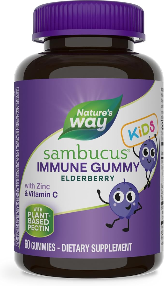 Nature's Way Sambucus Elderberry Immune Gummies for Kids, Immune Support Gummies*, with Black Eld... | Amazon (US)
