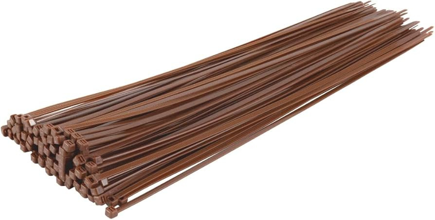 GTSE 14 Inch Brown Zip Ties, 100 Pack, 50lb Strength, UV Resistant Long Nylon Cable Ties, Self-Lo... | Amazon (US)