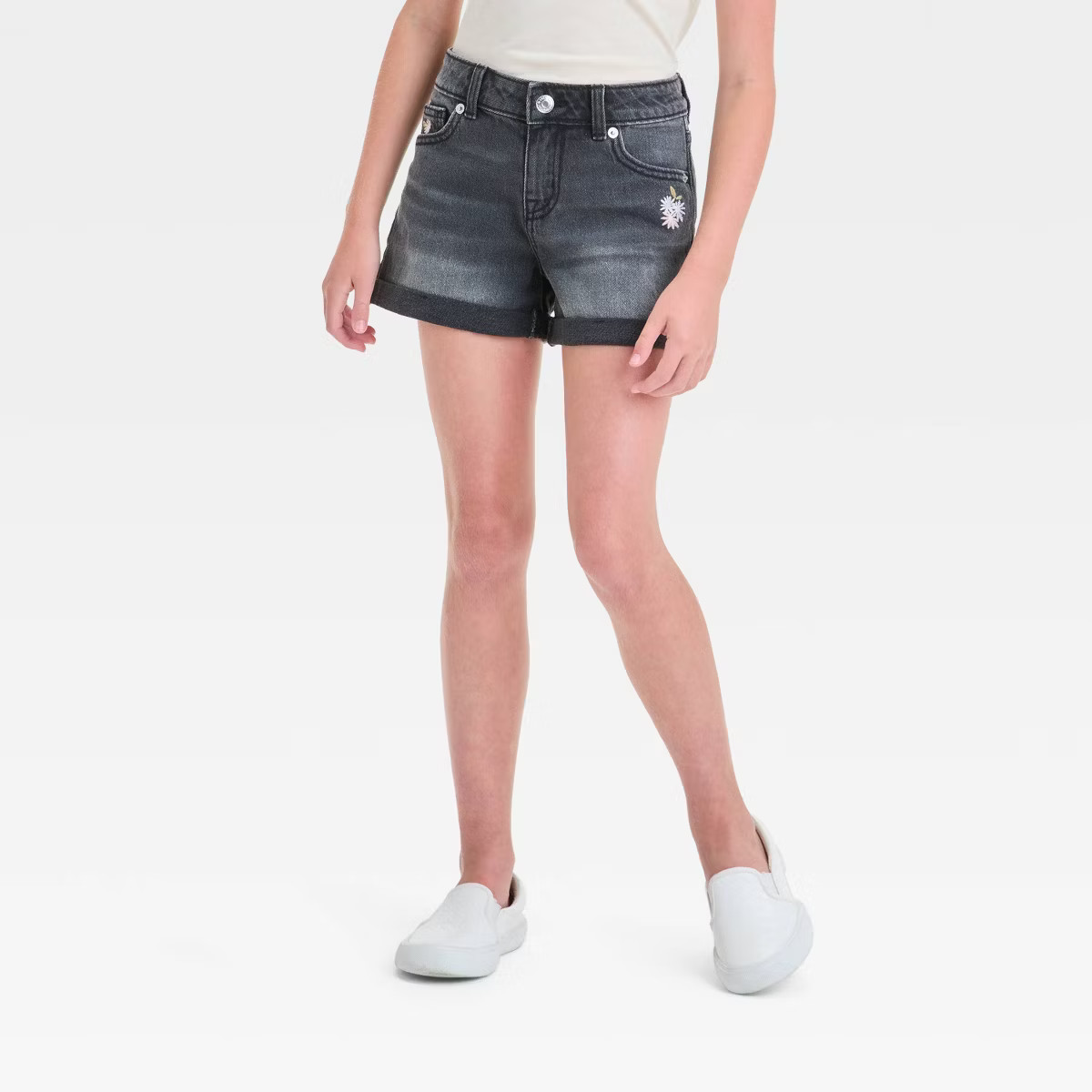 Girls' Mid-Rise Cuffed Jean Shorts - Cat & Jack™ | Target