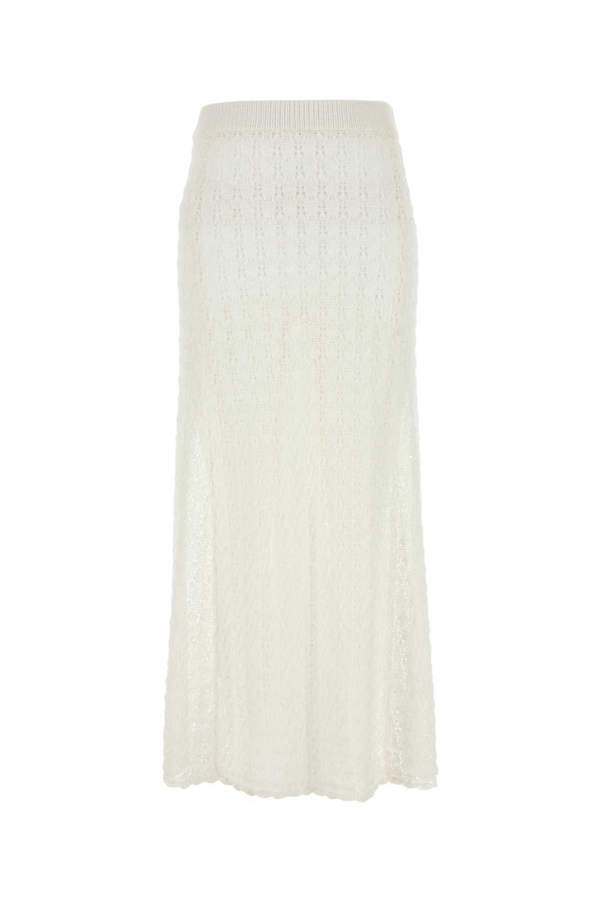 Ganni White Crochet Skirt | Italist.com US