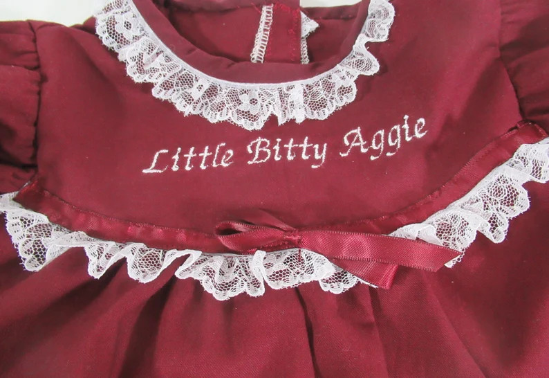Baby Dress and Bloomers- Tiny Texas A and M Baby | Etsy (US)