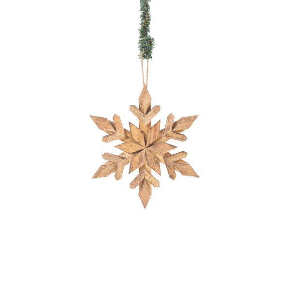 Smokey Wood Hanging Rustic Snowflake | Wayfair North America