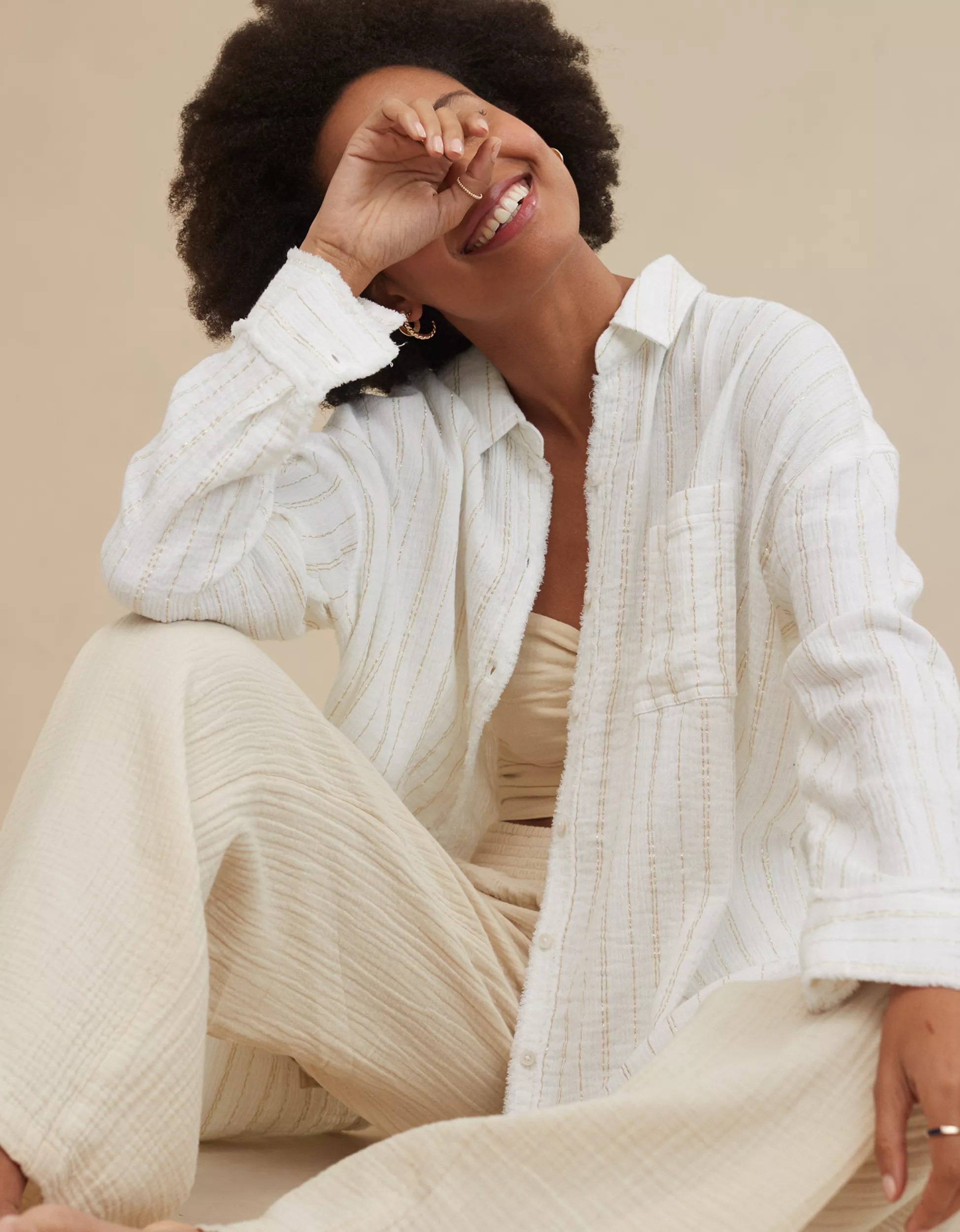 Aerie Pool-To-Party Cover Up Shirt | Aerie