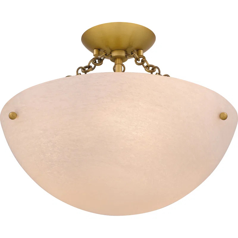 Liesgret 3-Light Brushed Gold Semi-Flush Mount | Wayfair North America