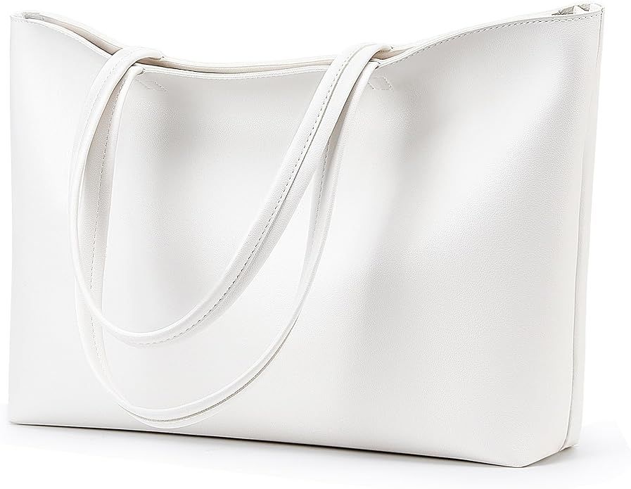 KALIDI Tote Bag Zipper Shoulder Bag Faux Leather Purses for Women Large Casual Handbag Work Datin... | Amazon (US)