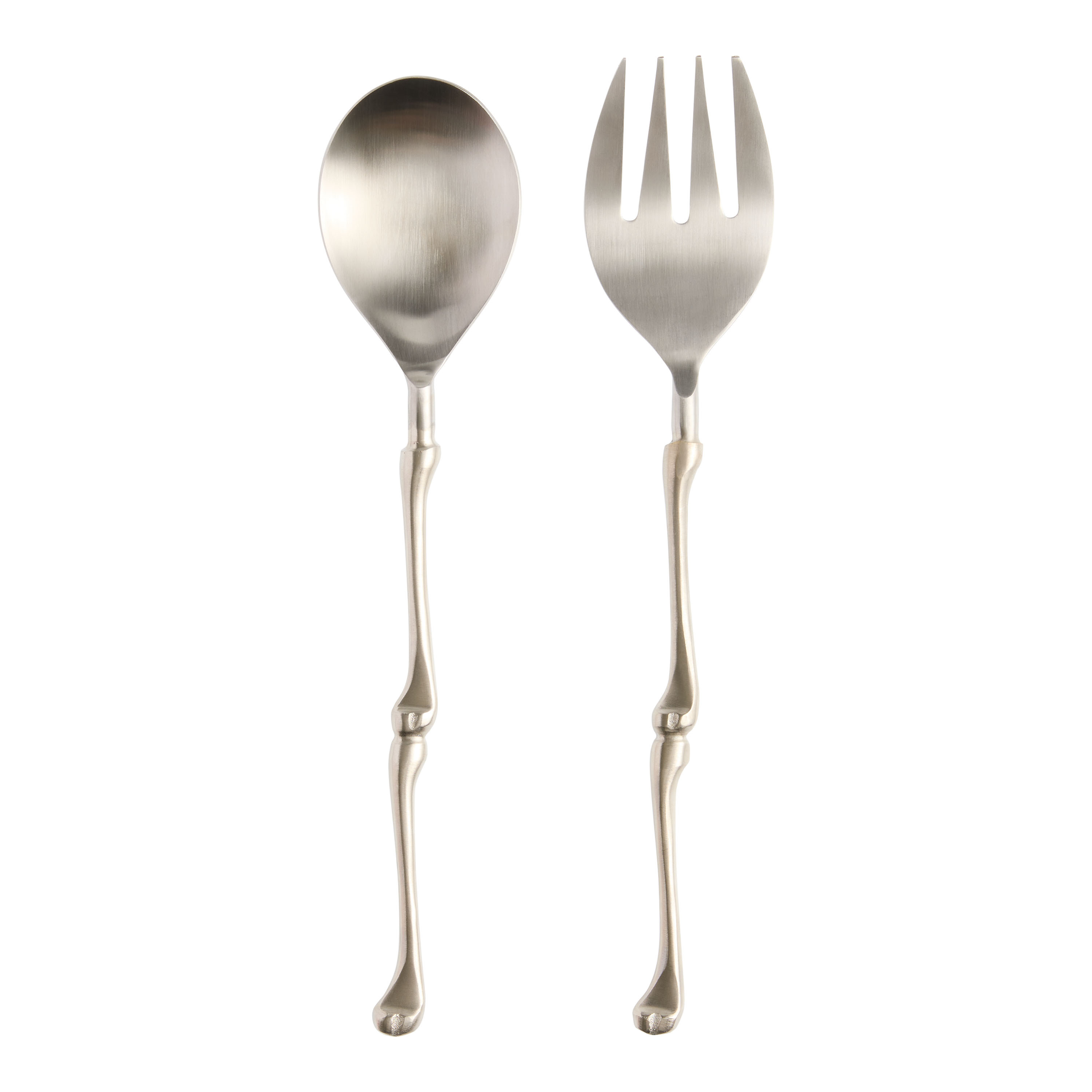 Stainless Steel Bone Salad Servers 2 Piece Set | World Market