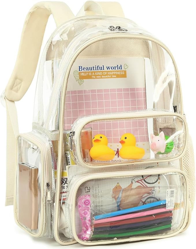 CAMTOP Clear Backpack Heavy Duty Transparent Bag for Stadium Events See Through BookBag for Stude... | Amazon (US)