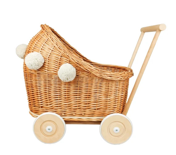 Candyowl Wicker & Beech Wood Doll's Pram in a NATURAL | Etsy | Etsy (US)