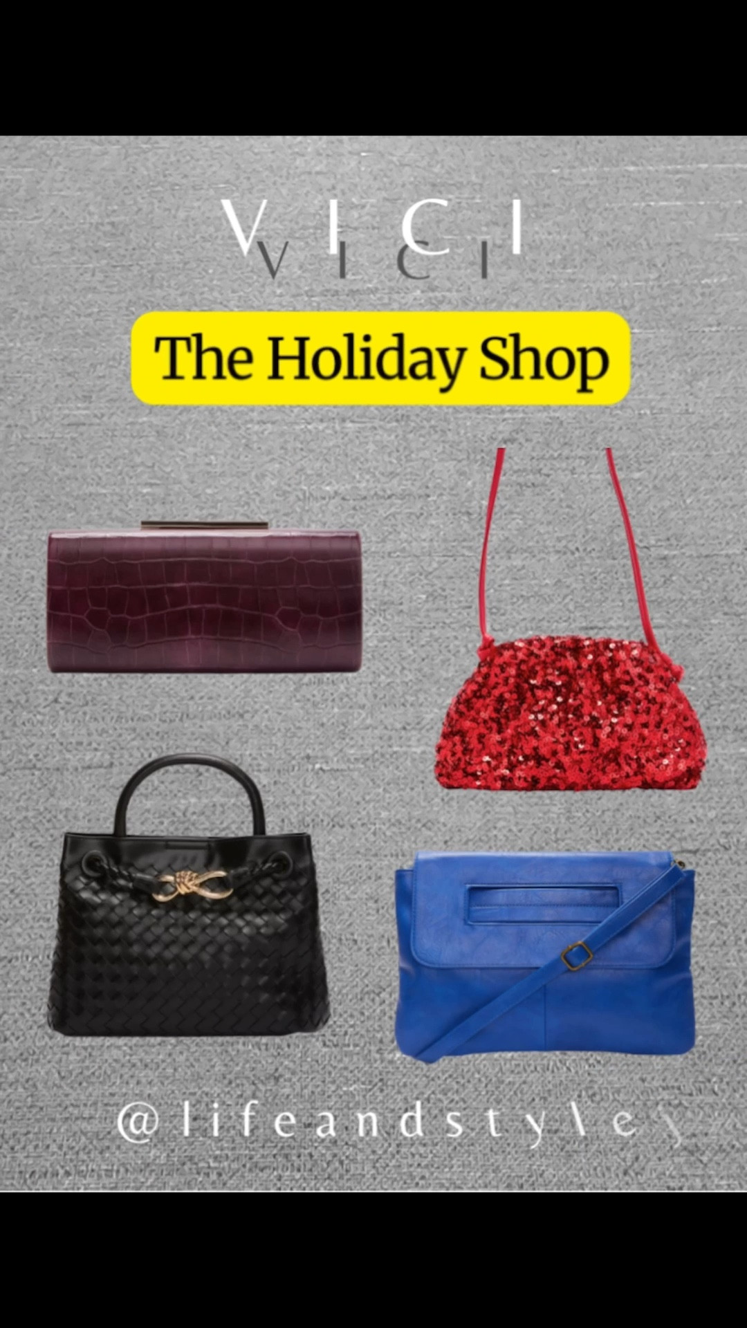 VICI holiday handbags made for festive nights and everyday style. Statement clutches and classic shoulder bags that elevate midlife fashion with an ageless, polished feel.
#midlifefashion #agelessstyle #holidaystyle #vici #handbagstyle #chicaccessories #womensfashion #styleinspo #everydayelegance #lifeandstylej

#LTKGiftGuide #LTKHoliday #LTKOver40