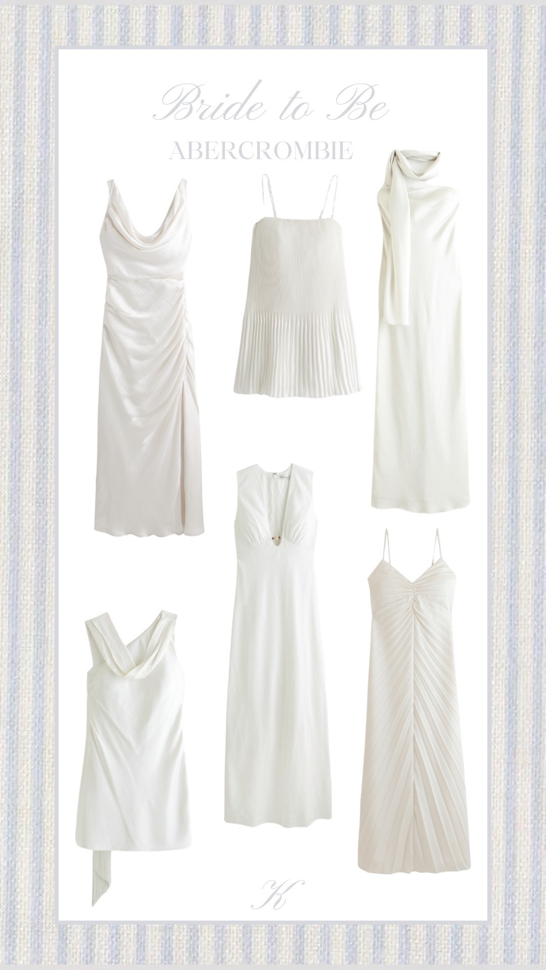 Abercrombie is killing on with the white dresses, brides!!! 

Follow for more looks! 🤍