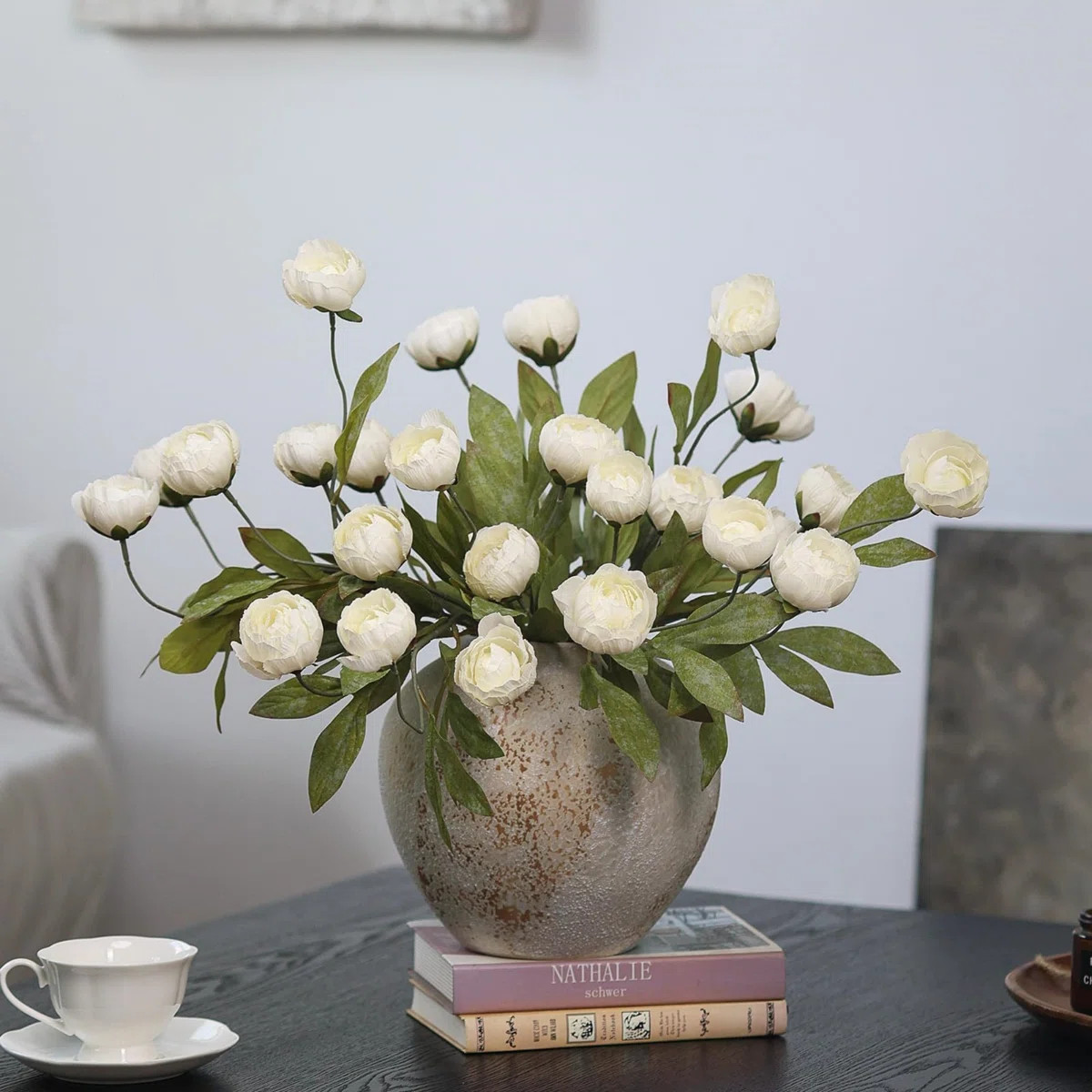 6 Pcs Faux Silk Peony Artificial Flowers For Vase -27", Bulk Fake Peonies Branches With Stems For... | Wayfair North America