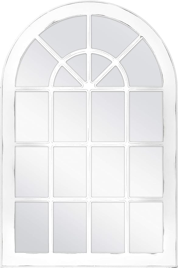 MCS Countryside Arched Windowpane Wall, White, 24x36 Inch Overall Size Mirror, | Amazon (US)