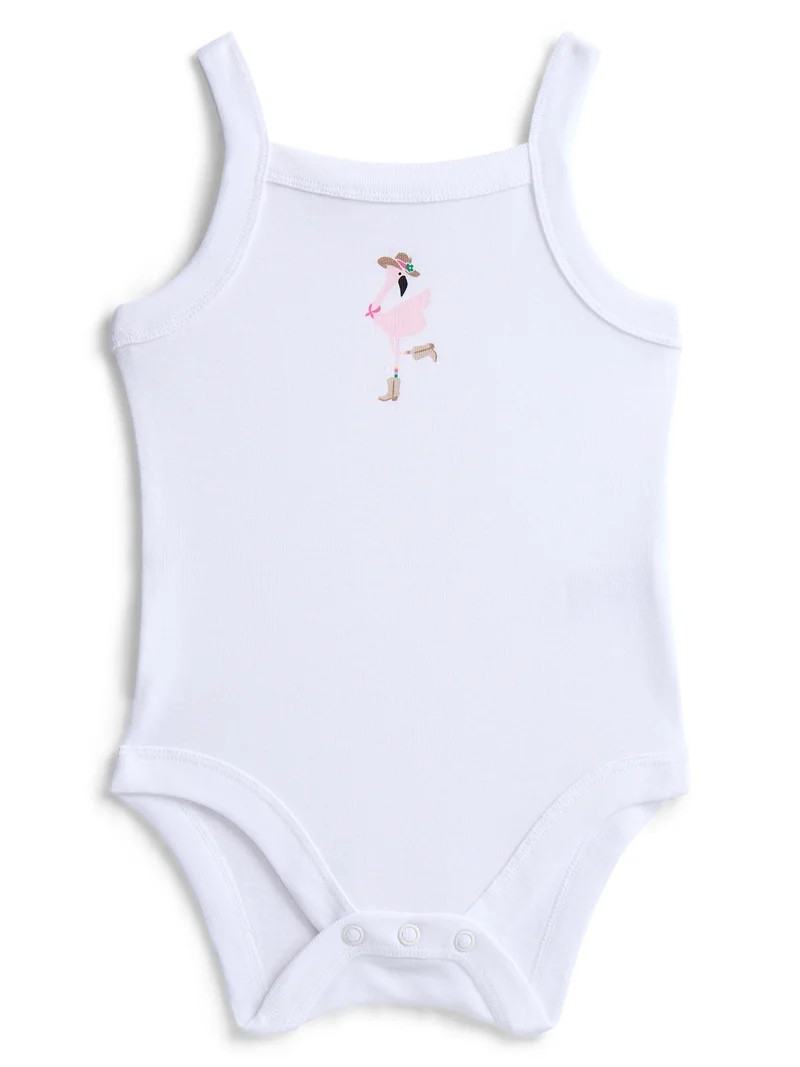 Wonder Nation Baby Girls' Tank Bodysuit, Sizes 0M-24M | Walmart (US)