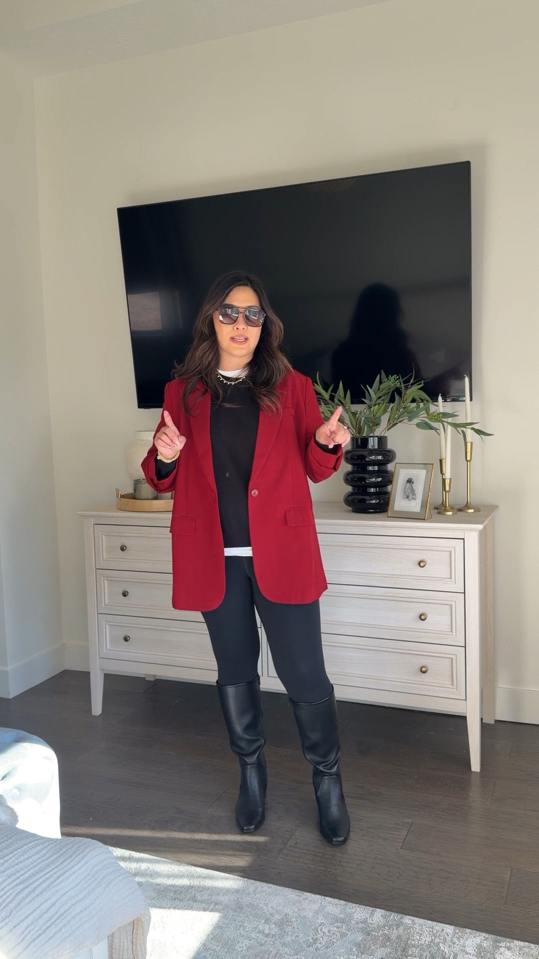 Chic Leggings Outfit
Sweater: Medium
Blazer: Large
Leggings: Medium 


chic style, leggings outfit, women’s fashion, blazer, trendy outfit, mom style, ootd, black boot outfit 

#LTKSeasonal #LTKootd