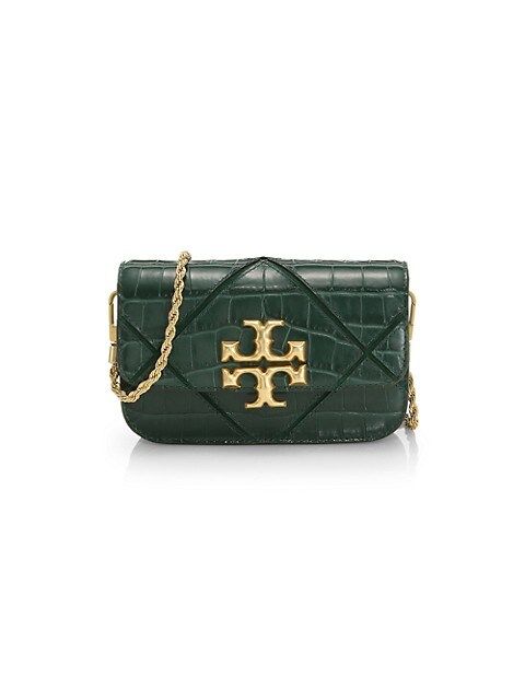Eleanor Quilted Croc-Embossed Leather Crossbody Phone Bag | Saks Fifth Avenue