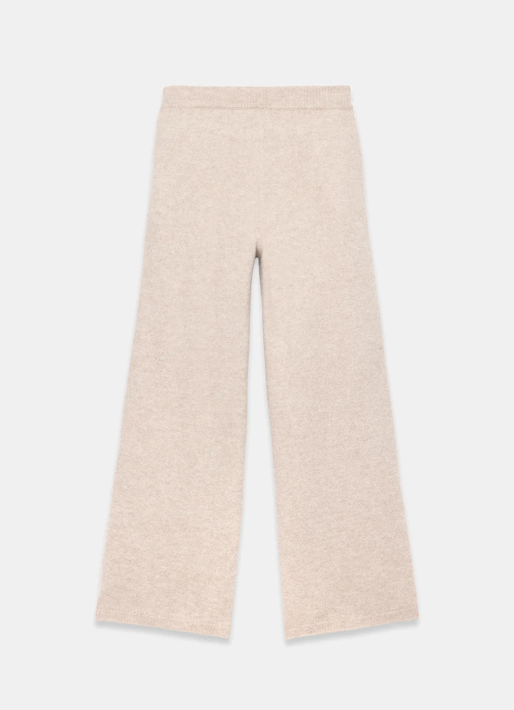 Neutral Wool Blend Wide Leg Trousers | Mint Velvet