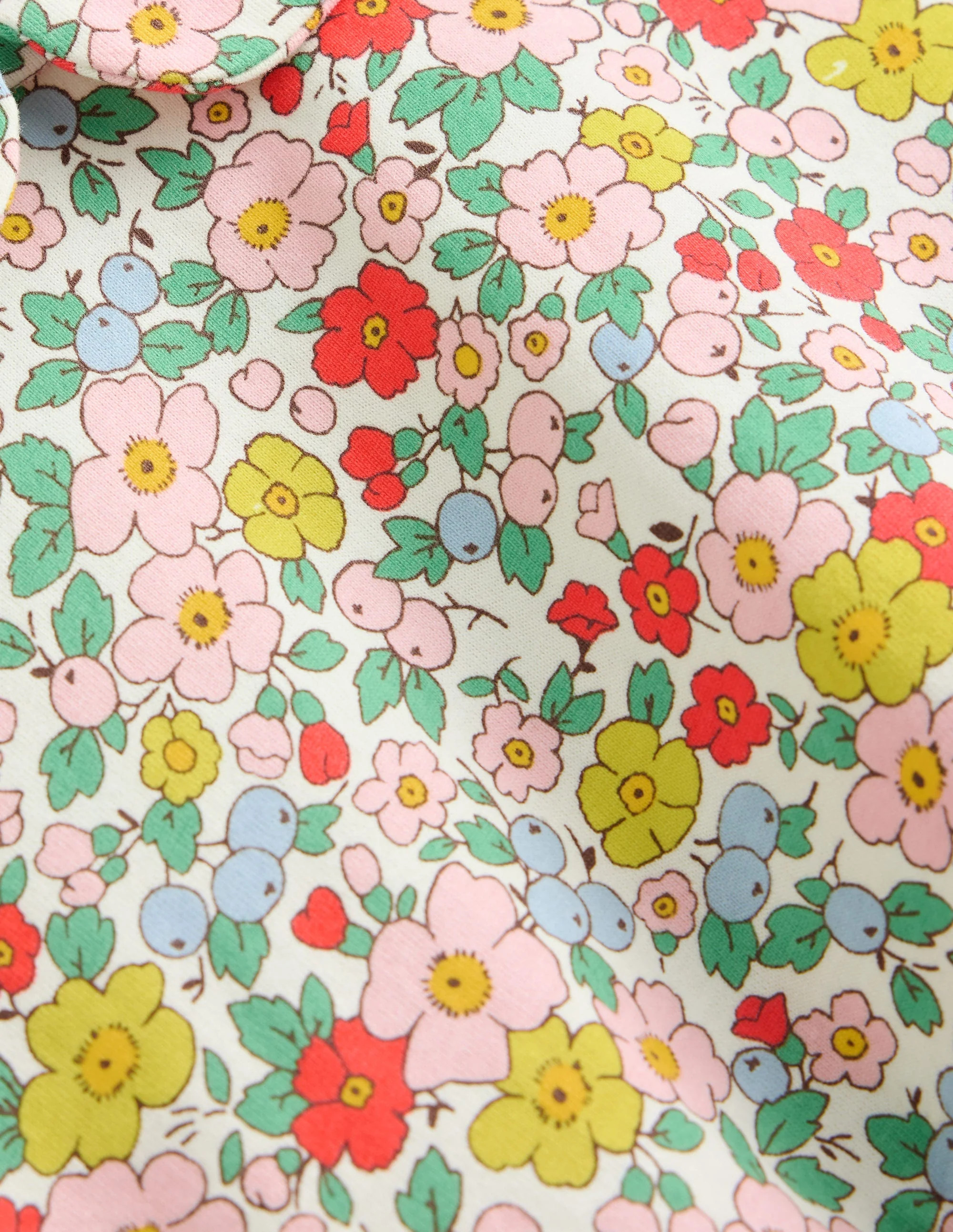 Peter Pan Collar Jersey Dress-Vanilla Apple Blossom Floral | Boden (US)