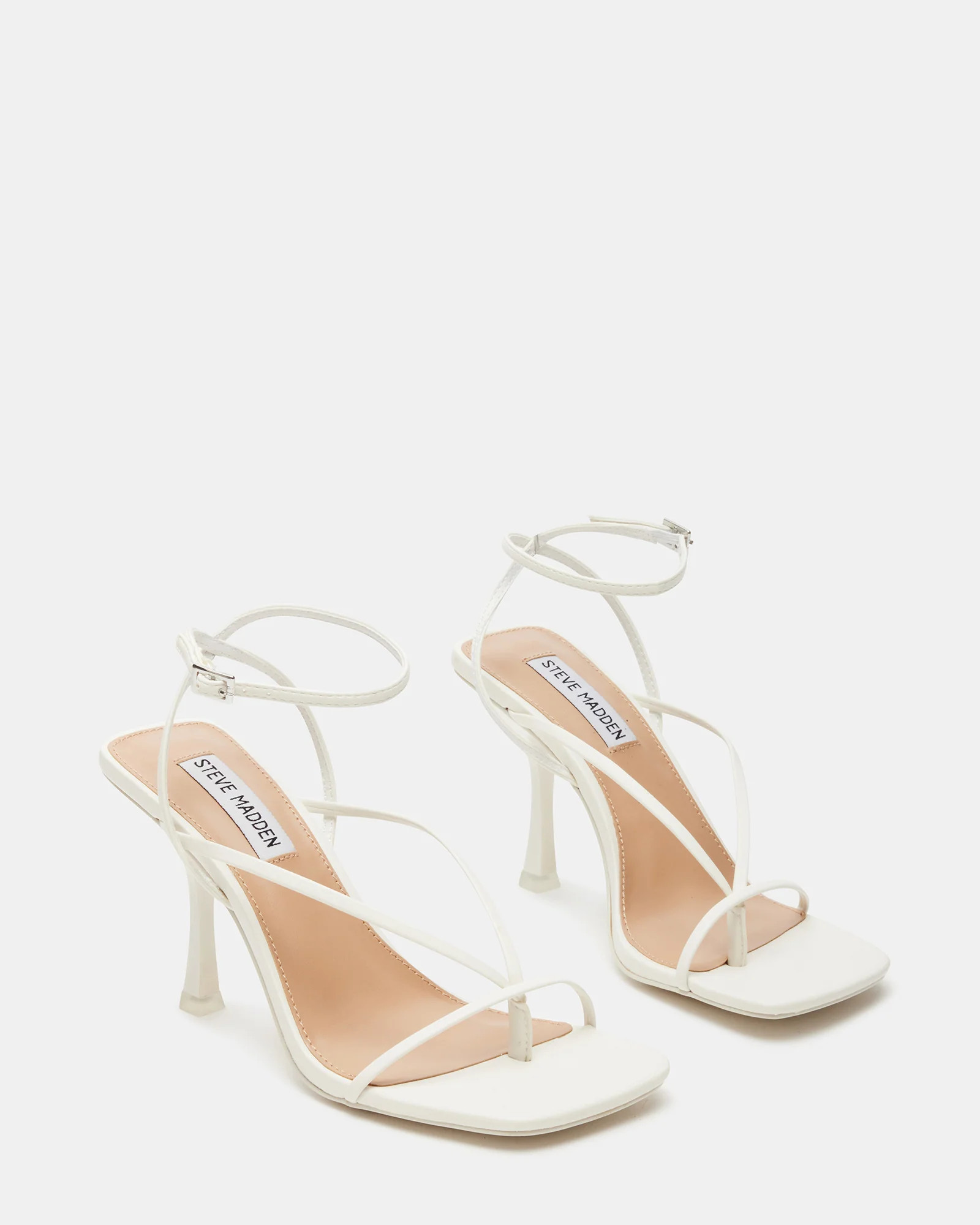 ANNIE White Women's Strappy Square Toe Heel | Steve Madden (US)