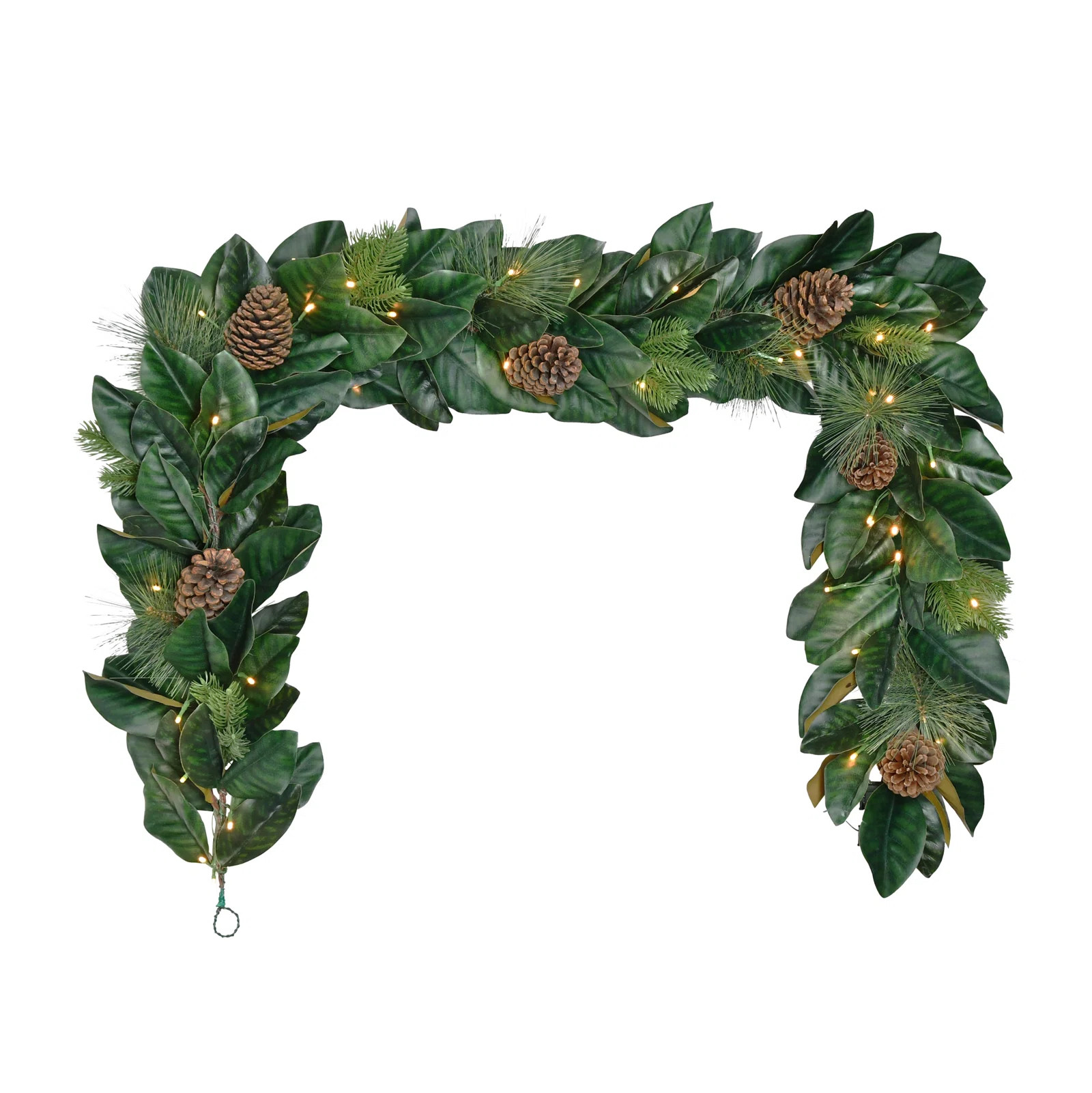 Pre-Lit Magnolia Artificial Garland | Wayfair North America