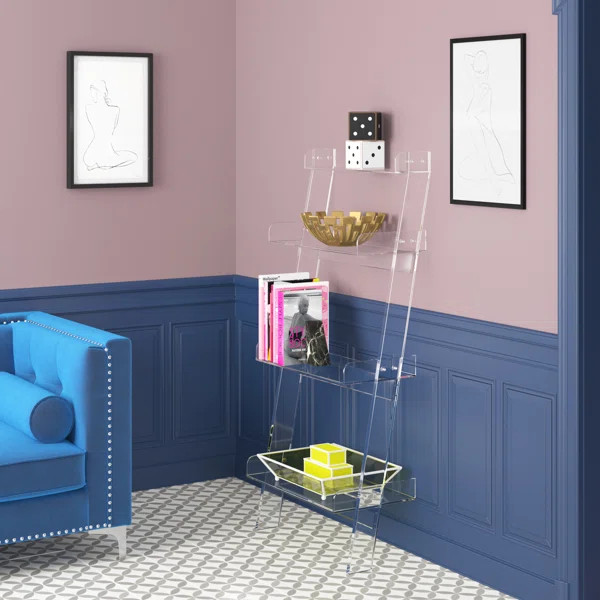 Cicely 55'' H x 24.4'' W Plastic Ladder Bookcase | Wayfair North America