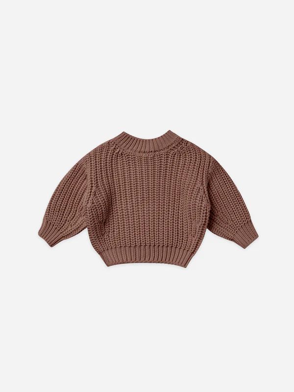chunky knit sweater | pecan | Quincy Mae