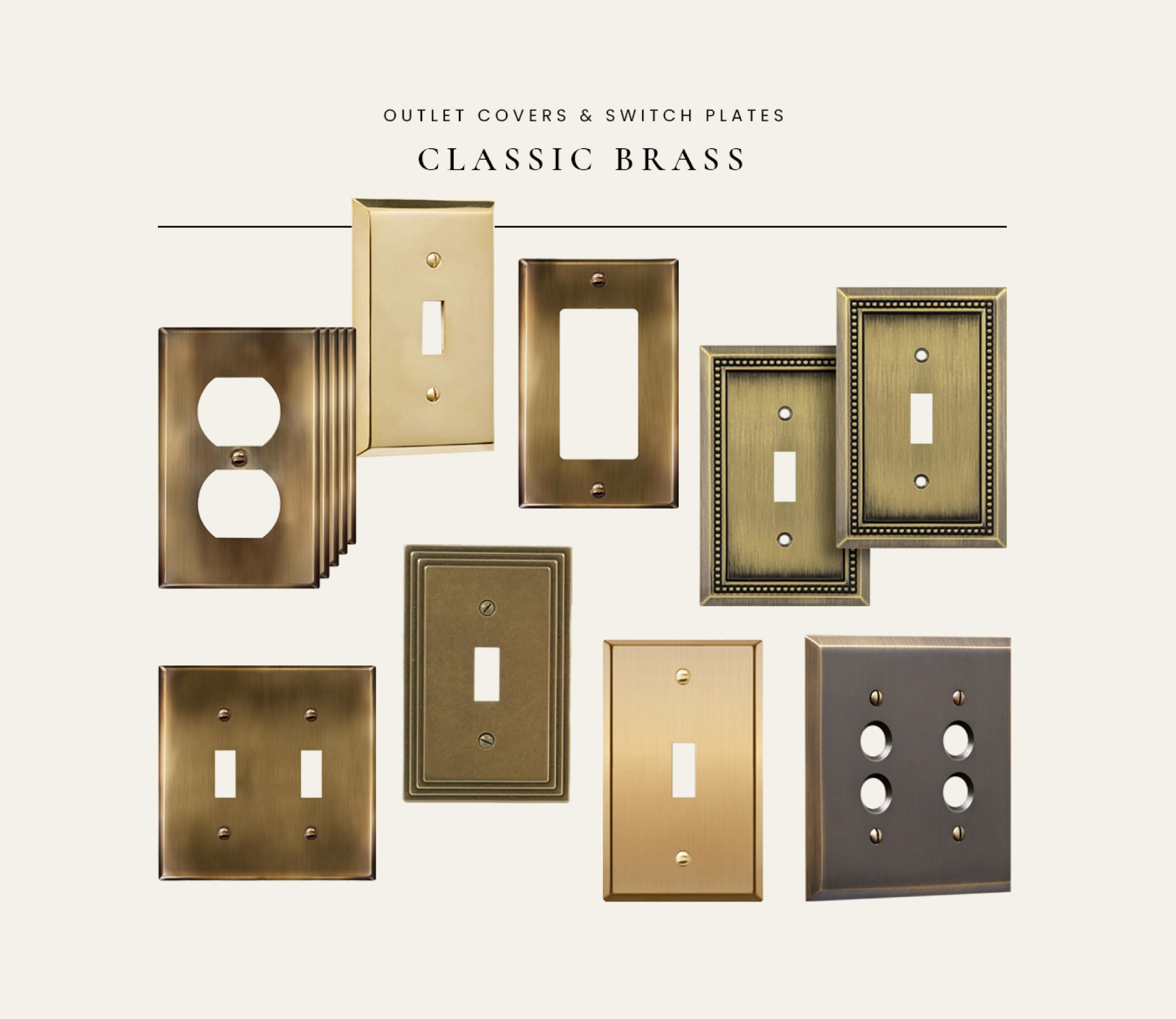 Brass switch plate and outlet covers - an easy home upgrade! 

#LTKFindsUnder50 #LTKStyleTip #LTKHome