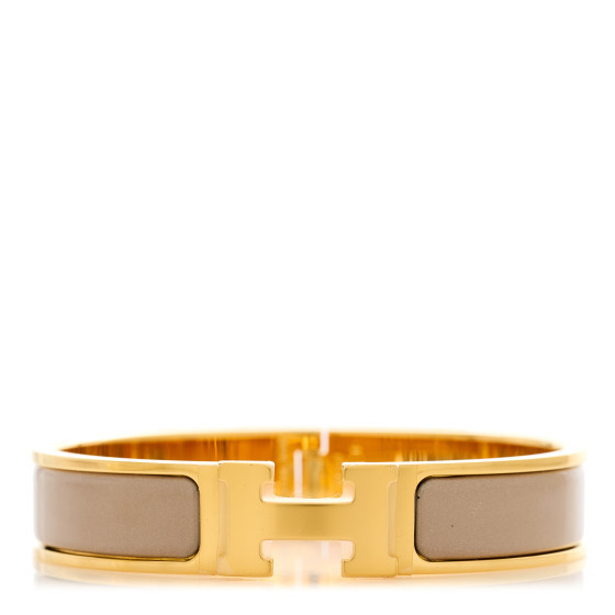 Enamel Narrow Clic Clac H Bracelet PM Marron Glace | FASHIONPHILE (US)
