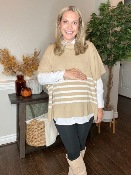 J.Crew Factory fall and holiday haul!! I’m wearing a size small in the leggings and the poncho is one size  And they’re all on sale!!! 

Holiday outfit, boots, maternity, fall outfits, fall fashion, blazer, work wear 

#LTKHoliday #LTKbump #LTKSeasonal