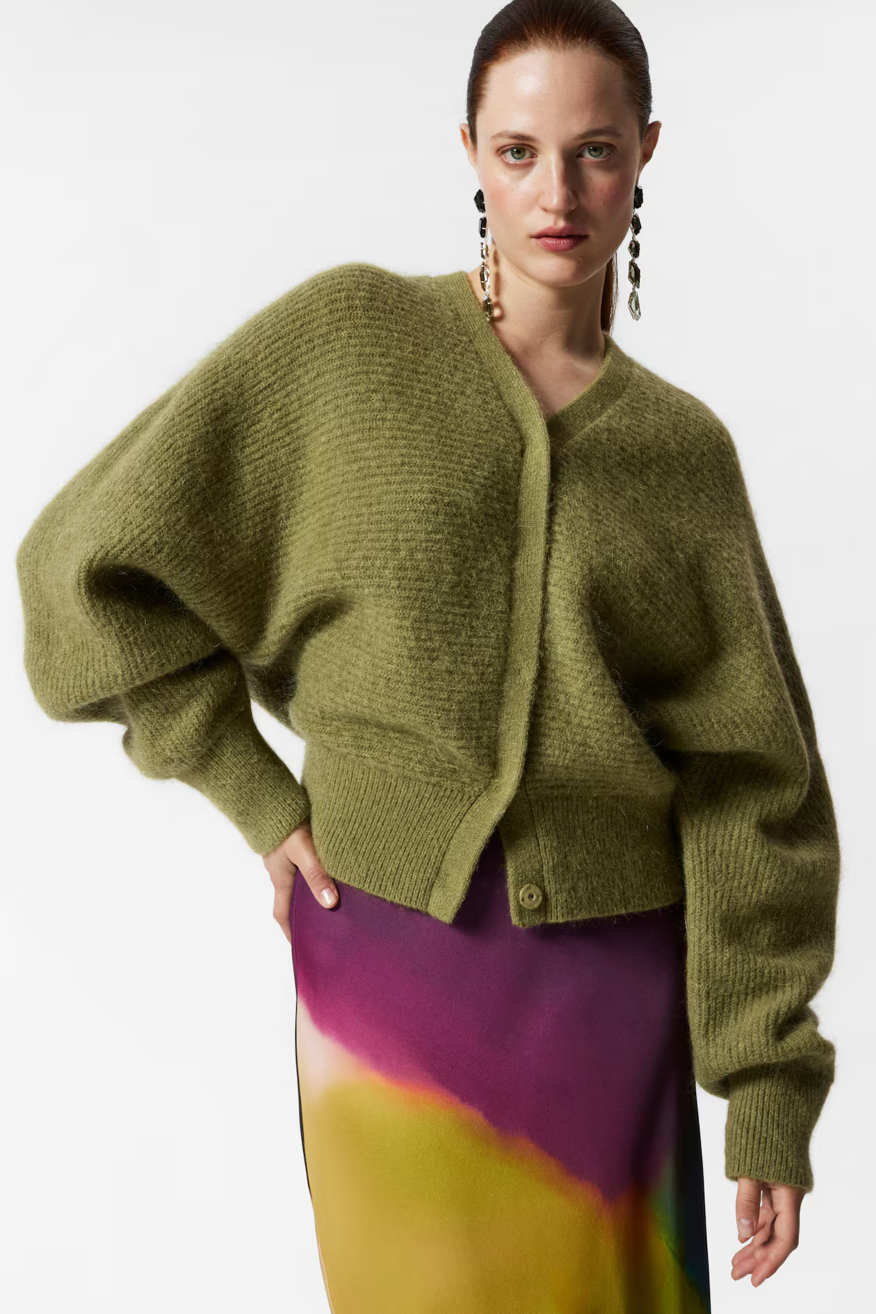 Gerippte Strickjacke aus Mohair-Mix | H&M (DE, AT, CH, NL, FI)