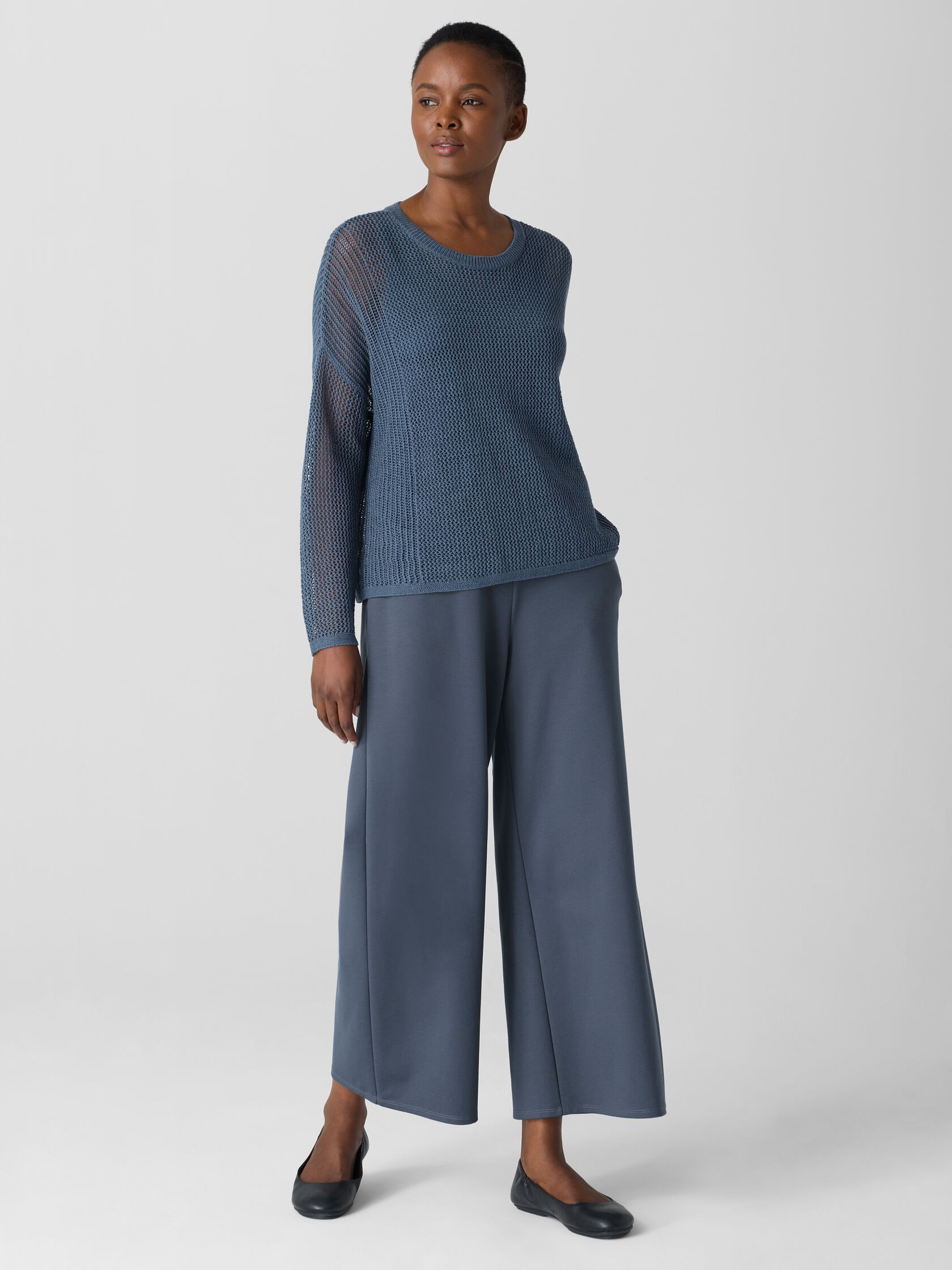 Lightweight Ponte Wide-Leg Pant | Eileen Fisher