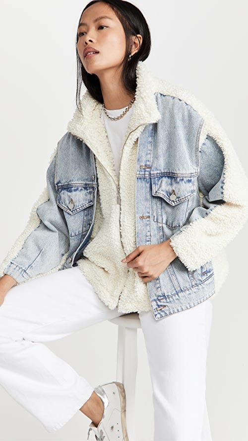 BLANKNYC Bear Hug Denim Sherpa Jacket | SHOPBOP | Shopbop