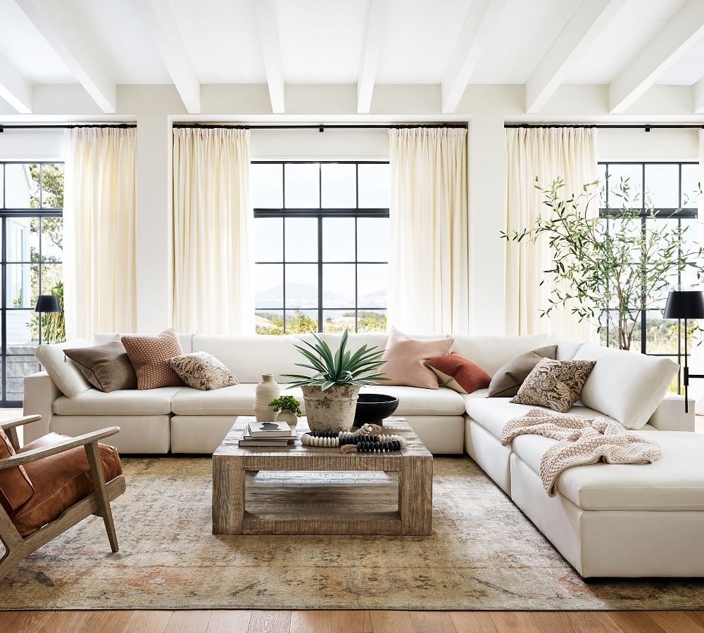 Build Your Own - Dream Square Arm Upholstered Sectional Components | Pottery Barn (US)