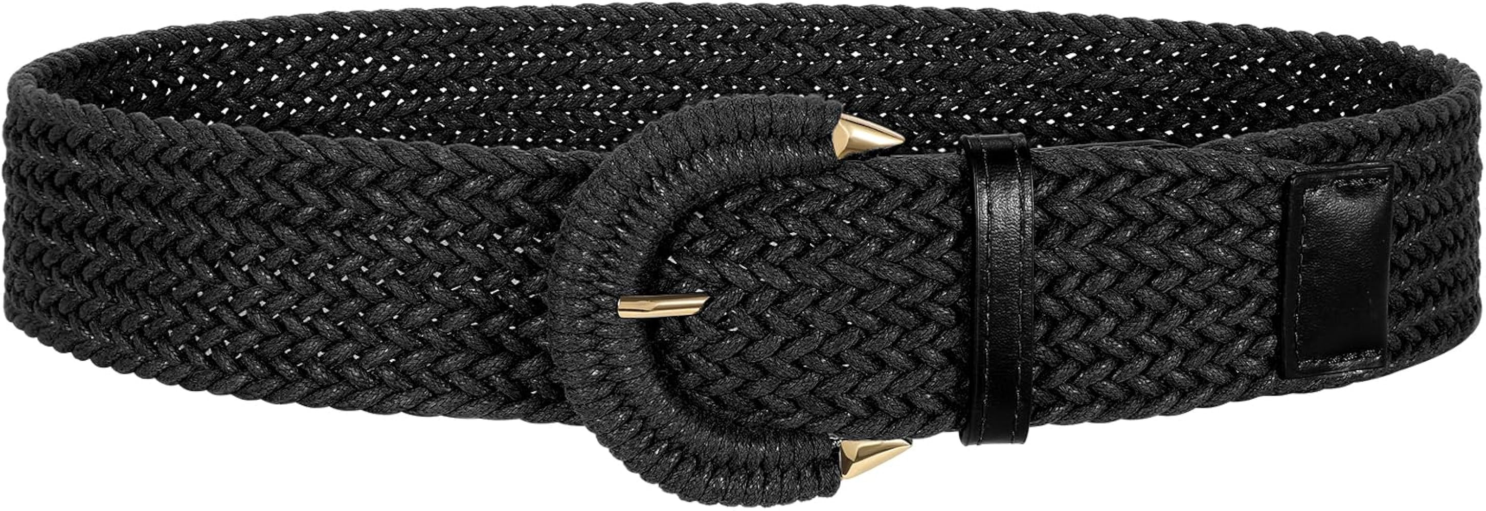 Women Wide Woven Belt for Dresses Fashion Rattan Braided Waist Belt Straw Raffia Boho Belt for Je... | Amazon (US)