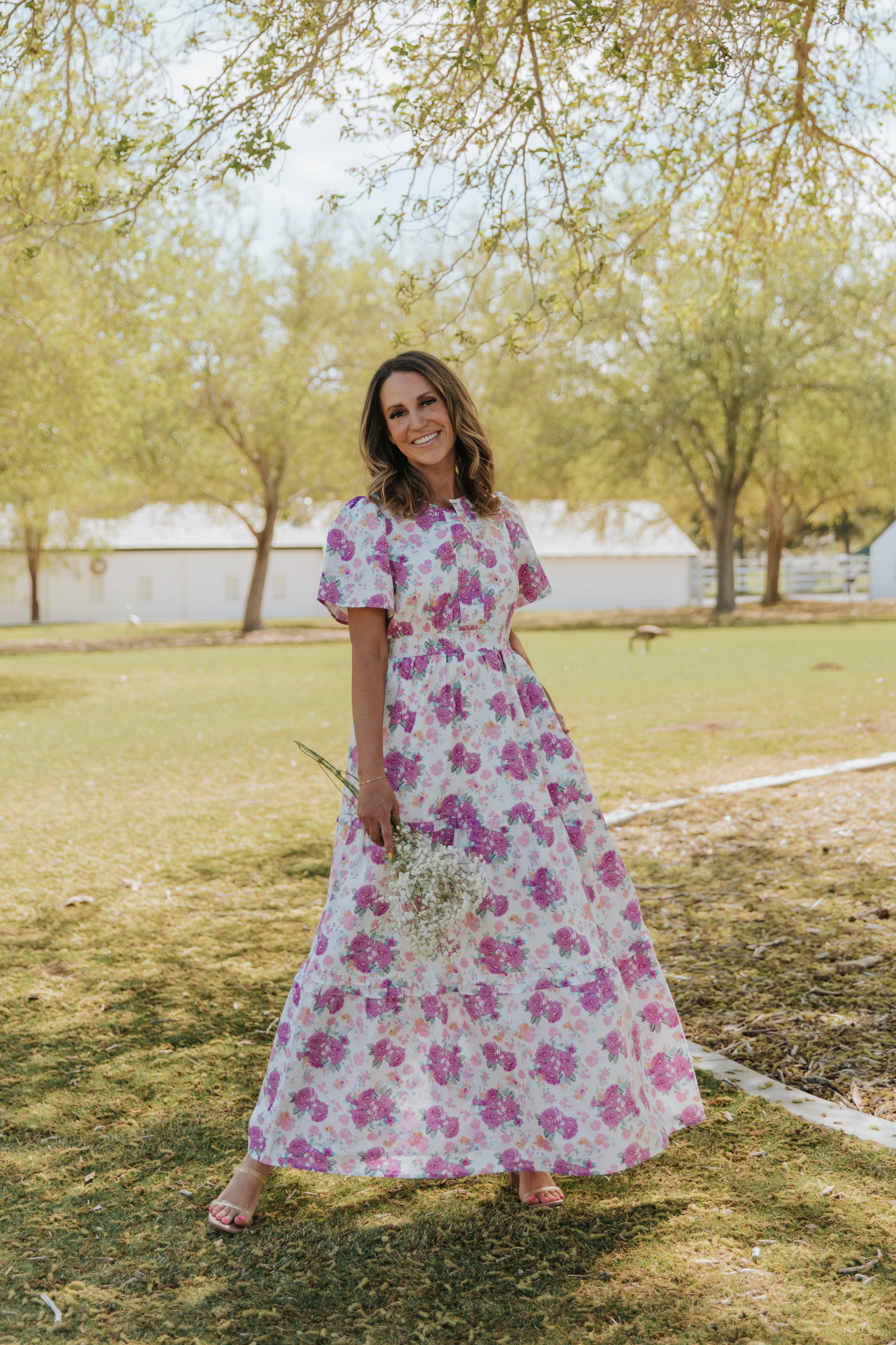 MADELINE DRESS IN ORCHID FLORAL BY PINK DESERT | Pink Desert
