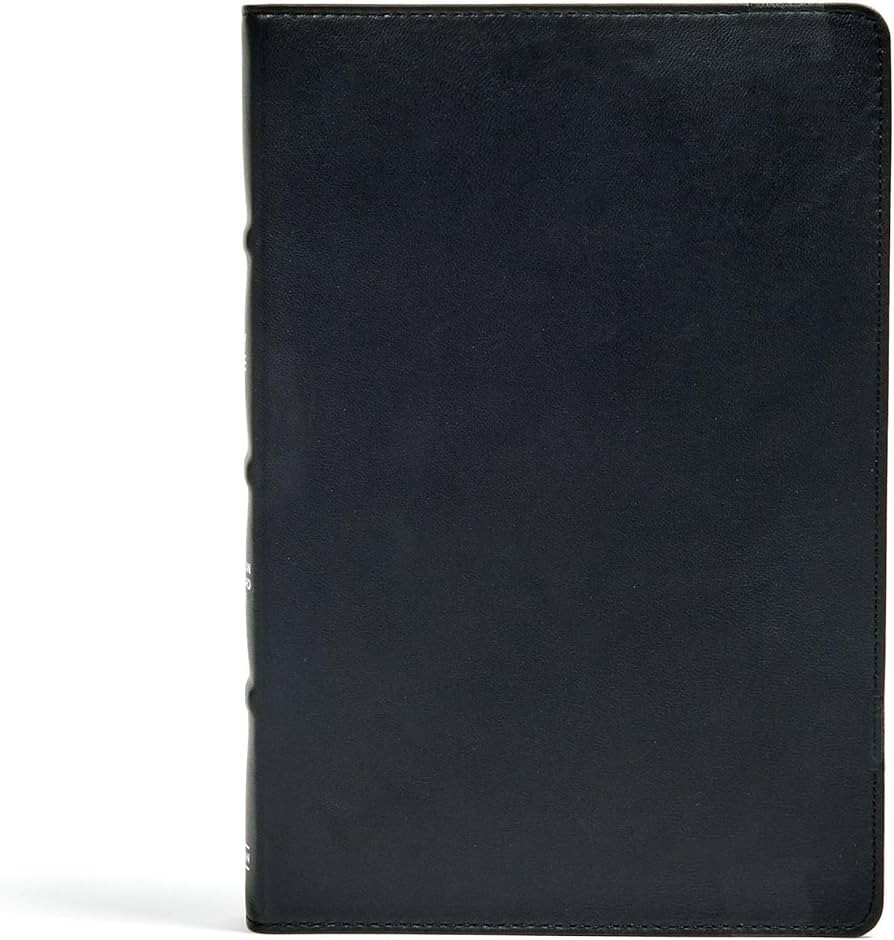 CSB Large Print Ultrathin Reference Bible, Black Premium Leather, Black Letter Edition, Indexed | Amazon (US)