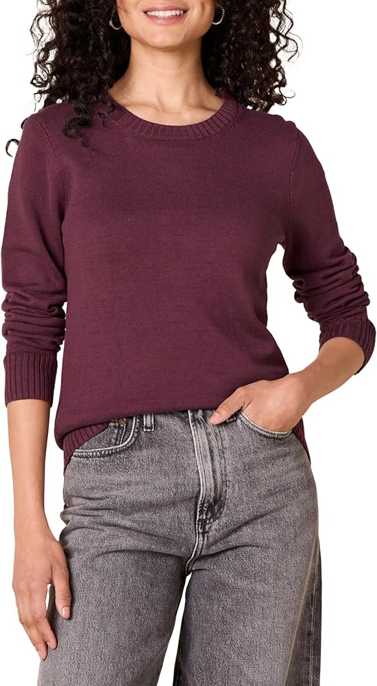 Amazon Essentials Women's 100% Cotton Crewneck Sweater (Available in Plus Size) | Amazon (US)