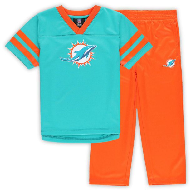 Toddler Aqua/Orange Miami Dolphins Red Zone V-Neck Jersey Top & Pants Set - Walmart.com | Walmart (US)