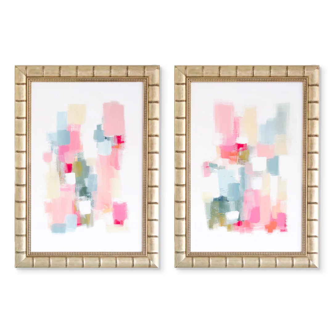 Patchwork Pair by Katy Neely Modern Painted Art Prints | Urban Garden Prints