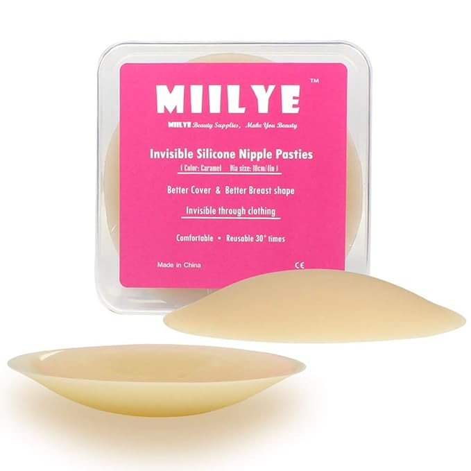 Large Invisible Reusable Adhesive Silicone Nipplecovers Pasties for Cup A to E | Amazon (US)