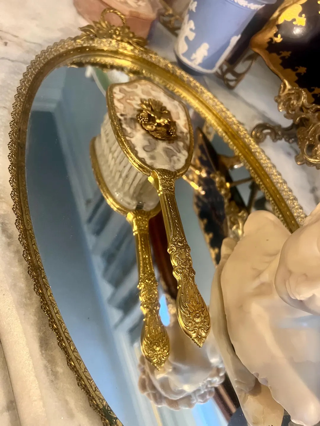 Matson Gold Plated Lovebirds Vanity Brush - Etsy | Etsy (US)