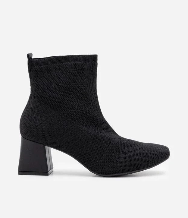 Bota Knit com Cano Médio e Salto Bloco Preto | Renner (BR)