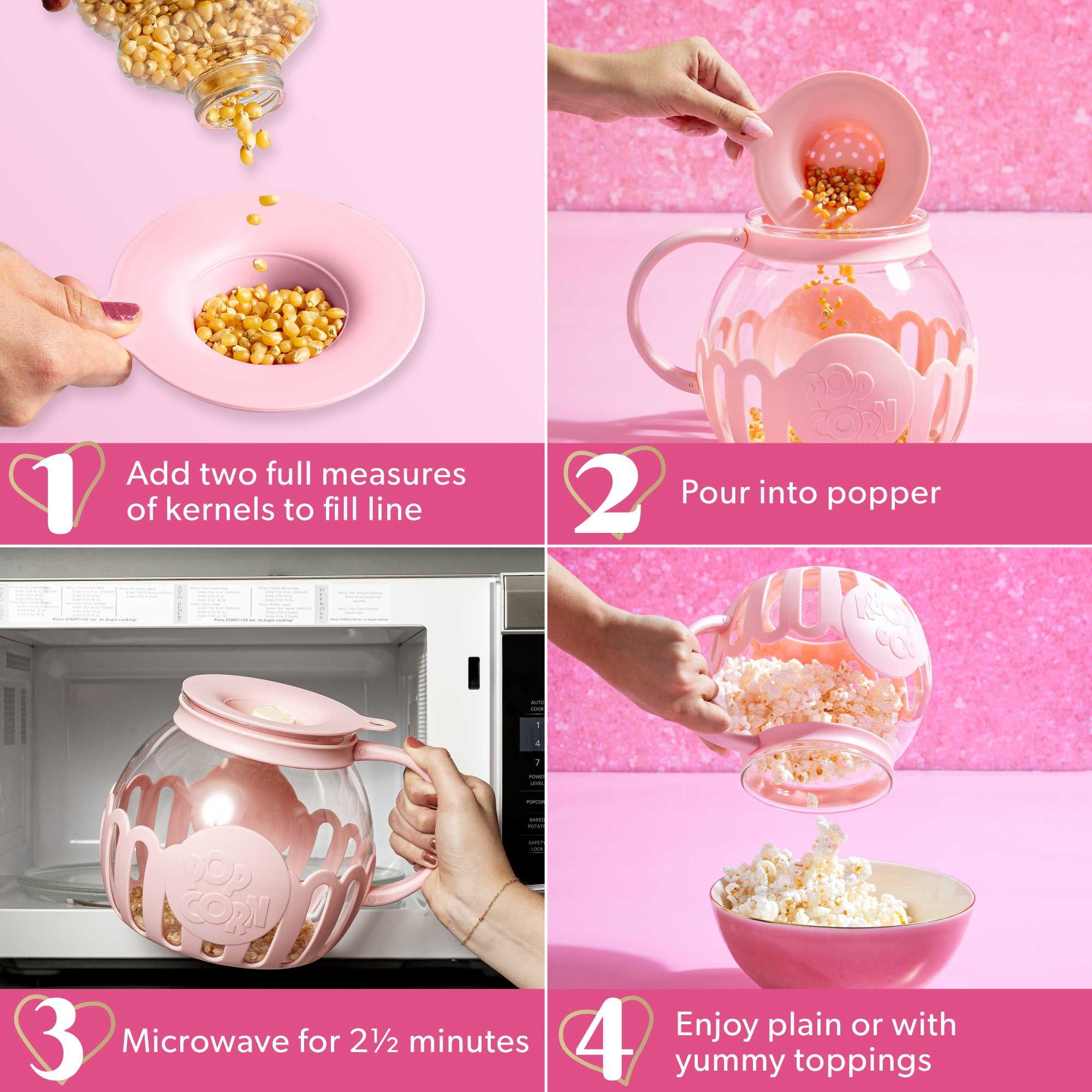 Paris Hilton Microwave Popcorn Popper, Dishwasher Safe, 3.3-Quart, Pink | Walmart (US)