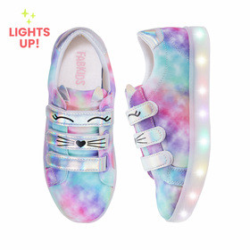 Tie Dye Light Up Cat Sneaker | FabKids